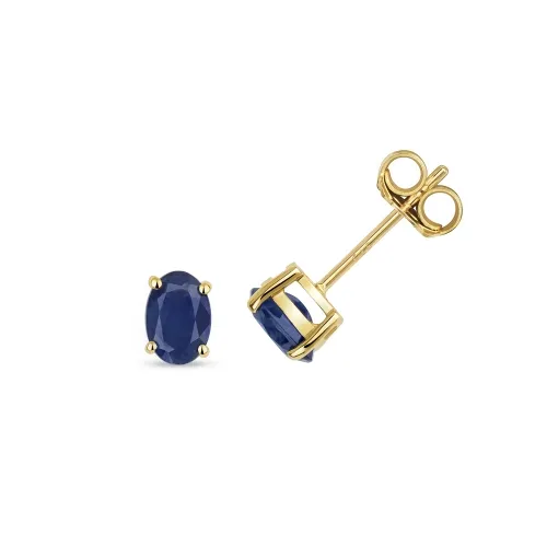 Sapphire Oval Claw Set Studs